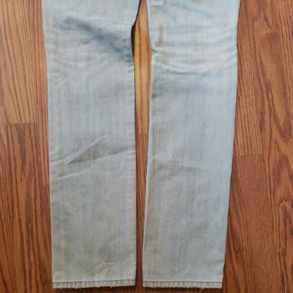 New American Eagle Skinny Jeans Womens 0 Blue Light Wash Cotton Low Rise Ripped - Picture 8 of 12